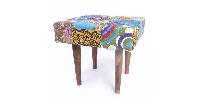Lisbone Ottoman (Multicolour Patch Kantha) by Urban Ladder - Front View Design 1 - 400868