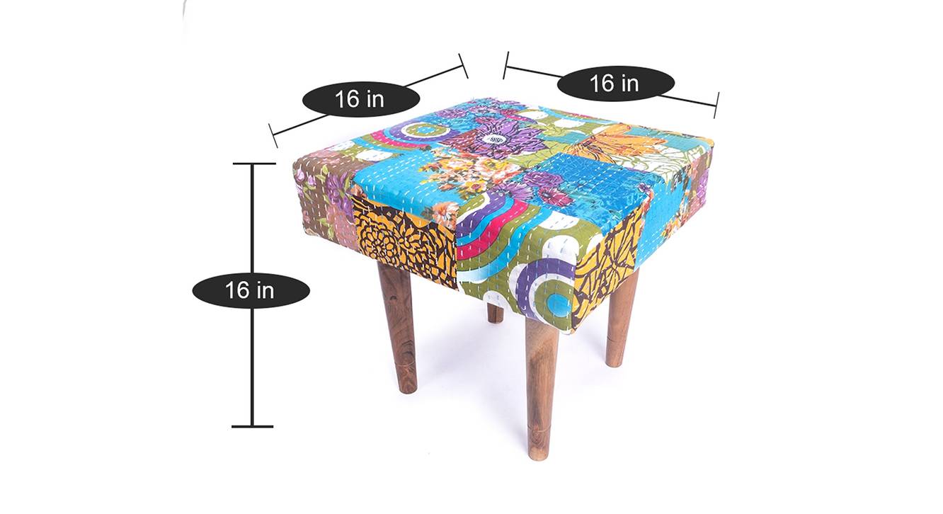 Lisbone ottoman multicolour patch kantha 6