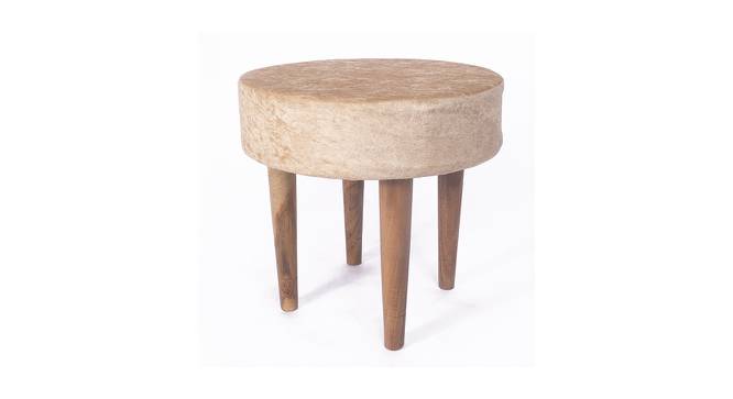 Nayla Ottoman (Ivory Sparkle Velvet) by Urban Ladder - Front View Design 1 - 400939