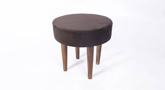 Nayla Ottoman (Grey Velvet) by Urban Ladder - Front View Design 1 - 400941