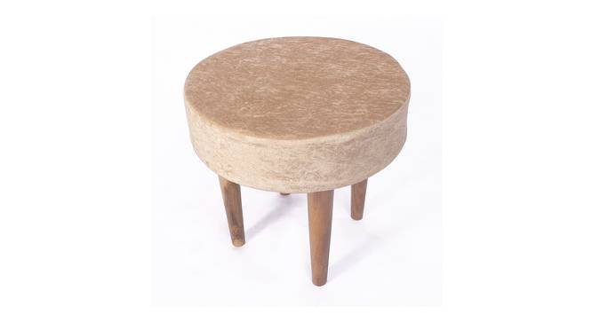 Nayla Ottoman (Ivory Sparkle Velvet) by Urban Ladder - Cross View Design 1 - 400951