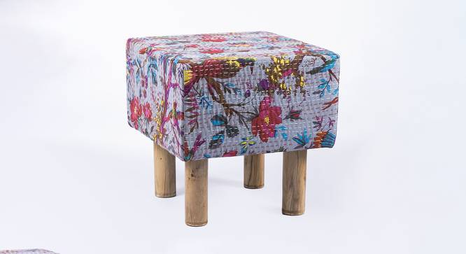 Verona Ottoman (Bird Print Grey Kantha) by Urban Ladder - Front View Design 1 - 400994