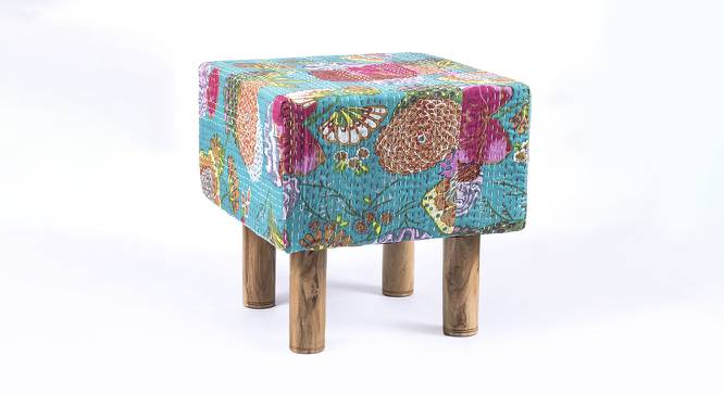 Verona Ottoman (Floral Print Green Kantha) by Urban Ladder - Front View Design 1 - 400995