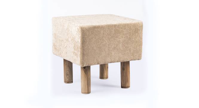 Verona Ottoman (Ivory Sparkle Velvet) by Urban Ladder - Front View Design 1 - 400996