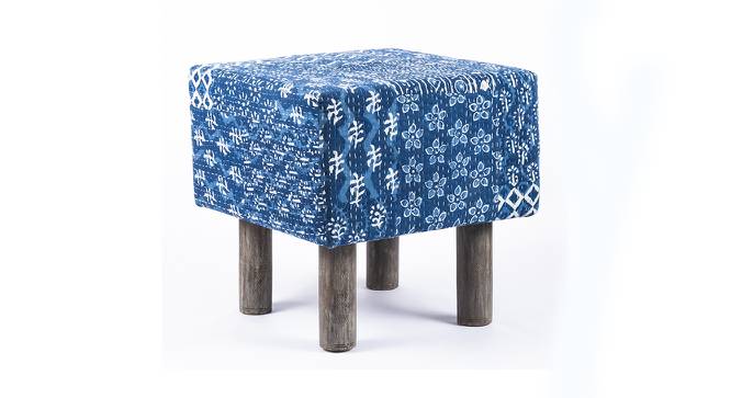 Verona Ottoman (Indigo Patchwork Kantha) by Urban Ladder - Front View Design 1 - 400997