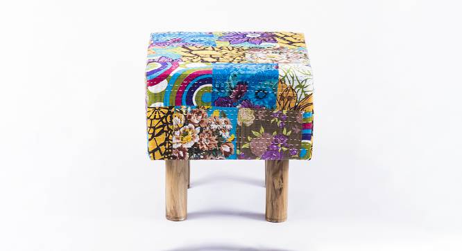 Verona Ottoman (Multicolour Patch Kantha) by Urban Ladder - Cross View Design 1 - 401002