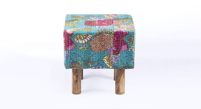 Verona Ottoman (Floral Print Green Kantha) by Urban Ladder - Cross View Design 1 - 401004