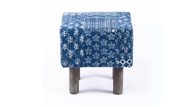 Verona Ottoman (Indigo Patchwork Kantha) by Urban Ladder - Cross View Design 1 - 401006