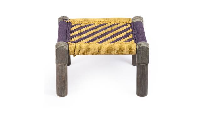 Riaza Ottoman (Purple & Yellow) by Urban Ladder - Front View Design 1 - 401095
