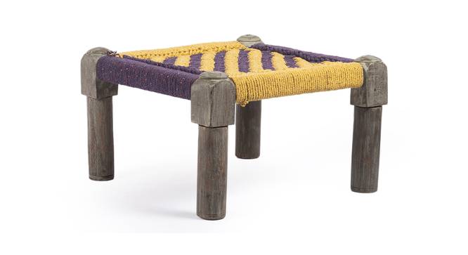 Riaza Ottoman (Purple & Yellow) by Urban Ladder - Cross View Design 1 - 401096