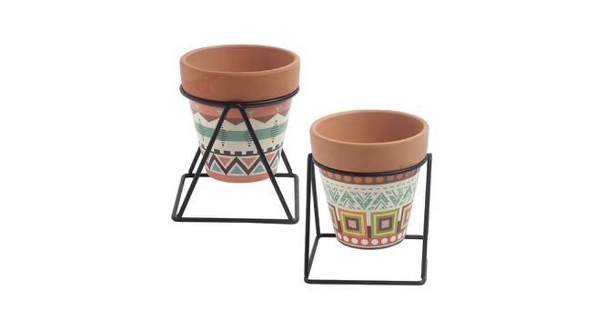Laura Planter Set of 2 (Brown) by Urban Ladder - Front View Design 1 - 401243