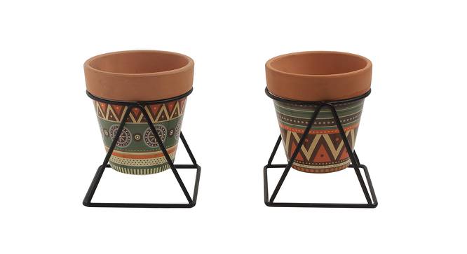 Reign Planter Set of 2 (Brown) by Urban Ladder - Front View Design 1 - 401304