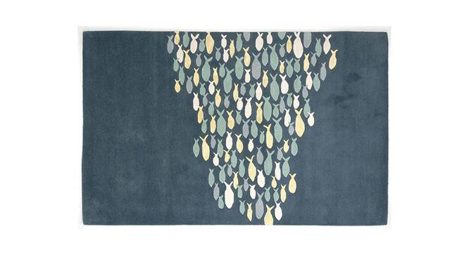Baila Carpet (Rectangle Carpet Shape, 244 x 152 cm  (96" x 60") Carpet Size, Aegean Blue) by Urban Ladder - Front View Design 1 - 401426