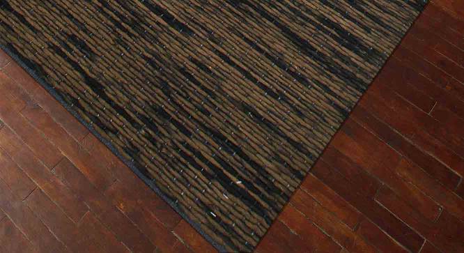 Damino Carpet (Rectangle Carpet Shape, Cocoa Brown - Ebony, 247 x 125 cm (97" x 49") Carpet Size) by Urban Ladder - Cross View Design 1 - 401555