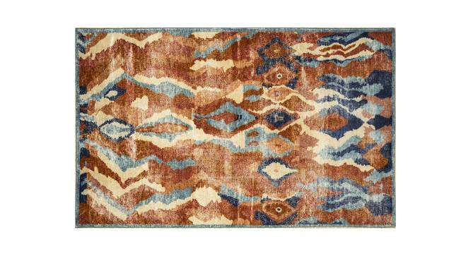 Flavie Carpet (Rectangle Carpet Shape, Soft Coral - Aegean Blue, 277 x 156 cm  (109" x 61") Carpet Size) by Urban Ladder - Front View Design 1 - 401771