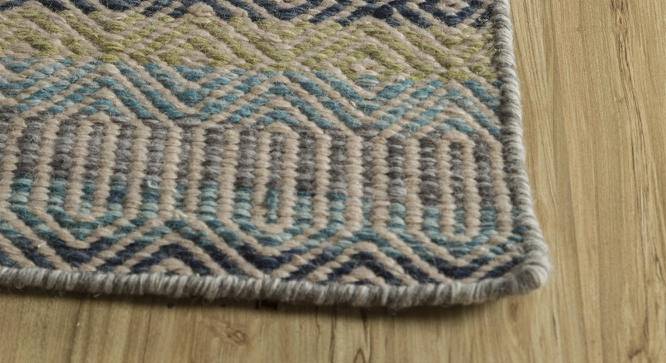 Firawa Carpet (Rectangle Carpet Shape, 244 x 152 cm  (96" x 60") Carpet Size, White - Medieval Blue) by Urban Ladder - Cross View Design 1 - 401776