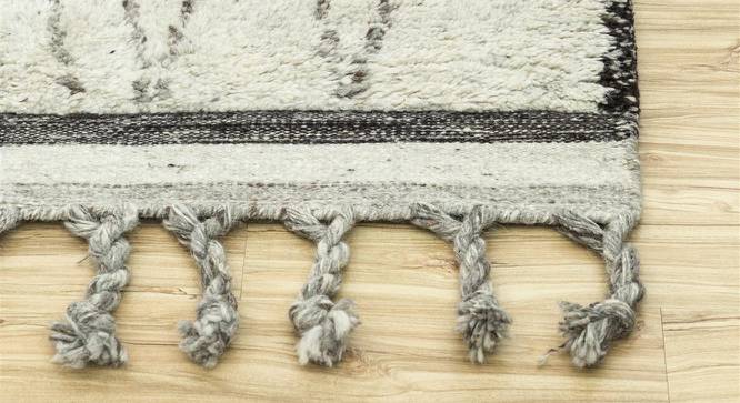 Felice Carpet (Rectangle Carpet Shape, Natural White - Natural Grey, 216 x 152 cm  (85" x 60") Carpet Size) by Urban Ladder - Cross View Design 1 - 401789