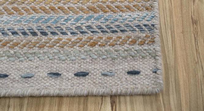 Kaafri Carpet (Rectangle Carpet Shape, 244 x 152 cm  (96" x 60") Carpet Size, Antique White - Copper) by Urban Ladder - Cross View Design 1 - 402025