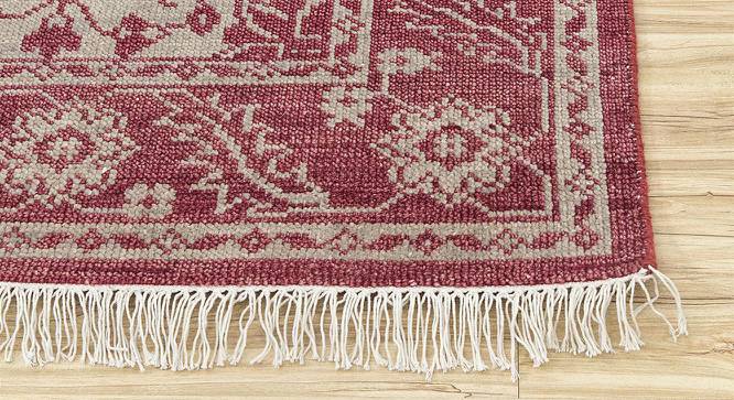 Kourtney Carpet (Rectangle Carpet Shape, Vintage Claret - Silver, 247 x 171 cm (97" x 67") Carpet Size) by Urban Ladder - Cross View Design 1 - 402151