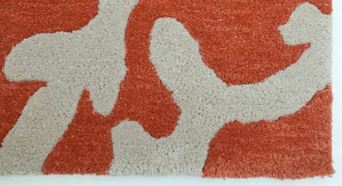 Lamay Carpet (Rectangle Carpet Shape, Orange Mandarin - Dark Ivory, 168 x 110 cm  (66" x 43") Carpet Size) by Urban Ladder - Cross View Design 1 - 402154