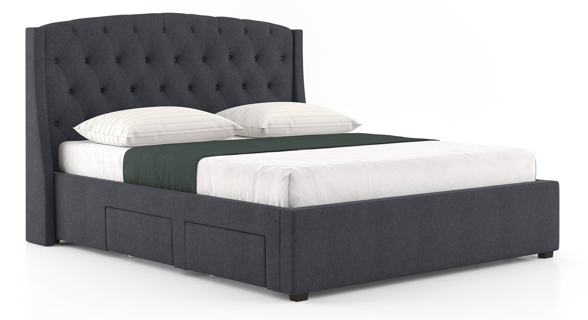 Aspen Engineered Wood Queen Size Drawer Storage Upholstered Bed in Finish Urban Ladder