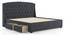 Aspen Upholstered Storage Bed (Grey, King Bed Size) by Urban Ladder - Design 1 Side View - 402963