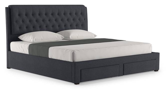 Cassiope Upholstered Storage Bed (Grey, King Bed Size) by Urban Ladder - Front View Design 1 - 402990