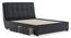 Bornholm Upholstered Storage Bed (Grey, Queen Bed Size) by Urban Ladder - Design 1 Side View - 402991