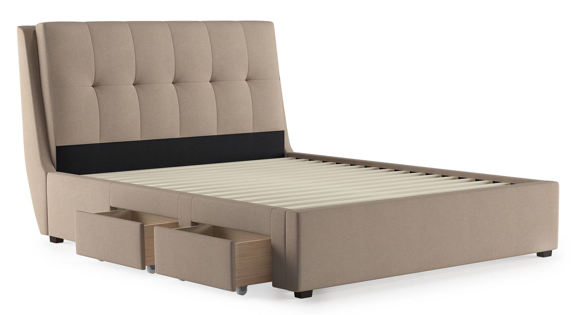 Bornholm Engineered Wood Queen Size Drawer Storage Upholstered Bed in Finish Urban Ladder