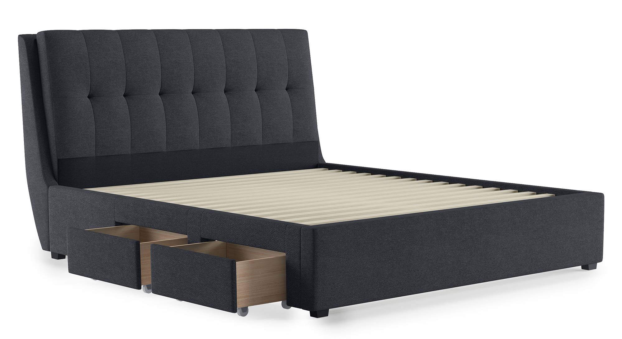 Bornholm Engineered Wood Queen Size Box Storage Upholstered Bed in