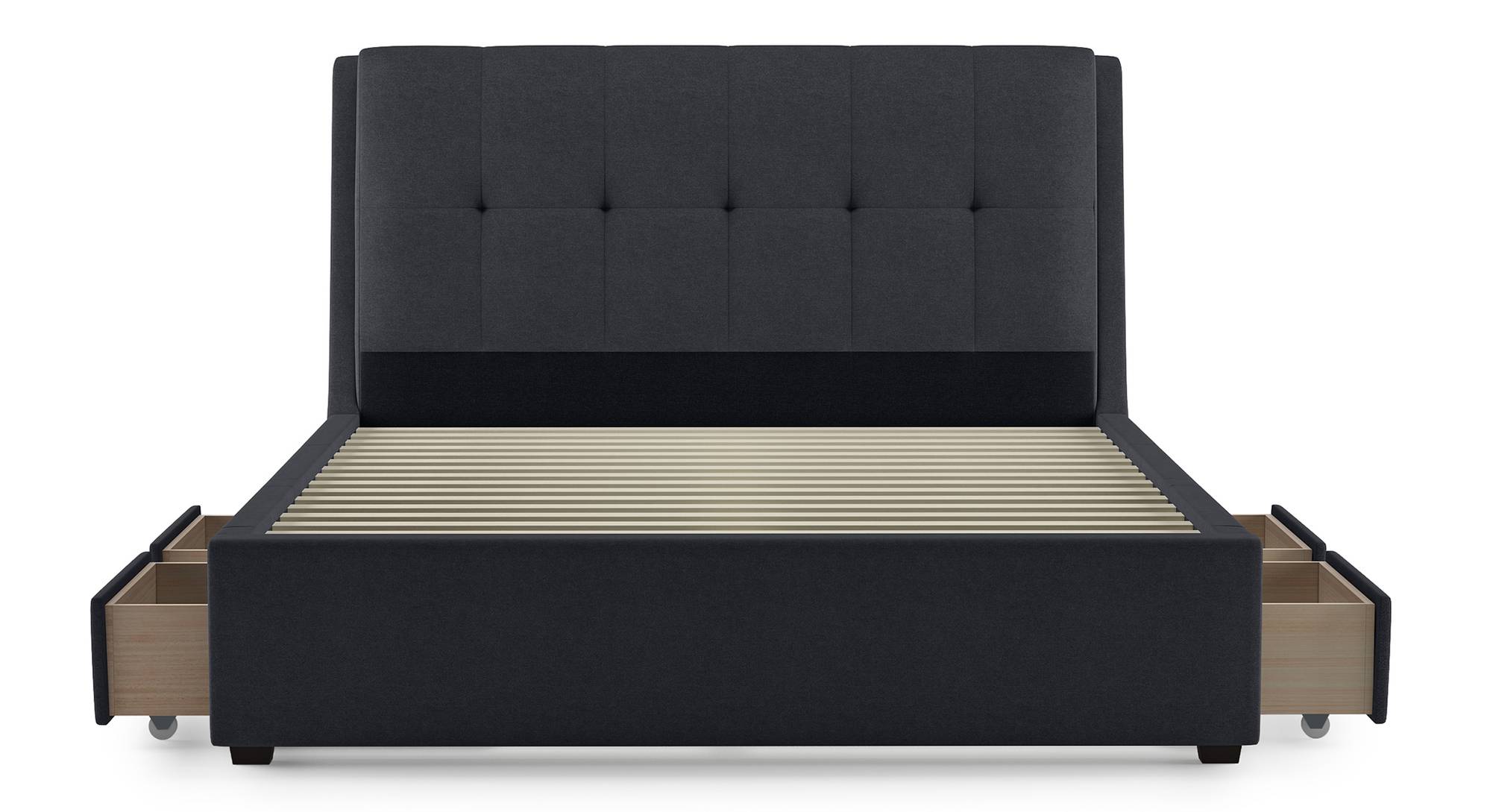 Bornholm Engineered Wood Queen Size Drawer Storage Upholstered Bed in