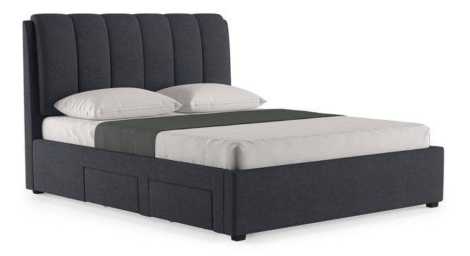 Faroe Upholstered Storage Bed (Grey, Queen Bed Size) by Urban Ladder - Front View Design 1 - 403020
