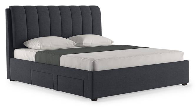 Faroe Upholstered Storage Bed (Grey, King Bed Size) by Urban Ladder - Front View Design 1 - 403021