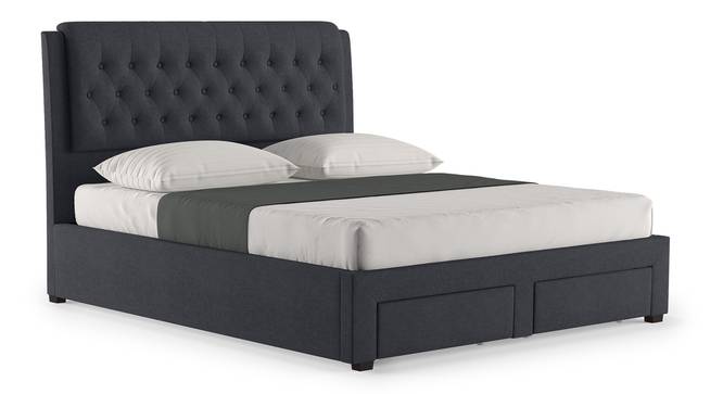 Cassiope Upholstered Storage Bed (Grey, Queen Bed Size) by Urban Ladder - Front View Design 1 - 403024