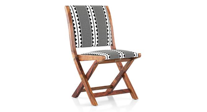 Bellucci Folding Chair (Teak Finish, Black & White) by Urban Ladder - Cross View Design 1 - 403081
