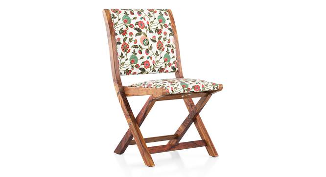Bellucci Folding Chair (Teak Finish, Beige Floral) by Urban Ladder - Cross View Design 1 - 403083