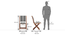 Bellucci Folding Chair (Teak Finish, Black & White) by Urban Ladder - Design 1 Dimension - 403105