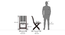 Bellucci Folding Chair (Mahogany Finish, Black & White) by Urban Ladder - Design 1 Dimension - 403106