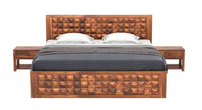 Diamond Bed With Storage (Teak Finish, Queen Bed Size) by Urban Ladder - Cross View Design 1 - 403176
