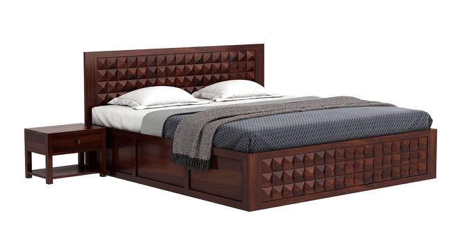 Diamond Bed With Storage (Walnut Finish, King Bed Size) by Urban Ladder - Front View Design 1 - 403184