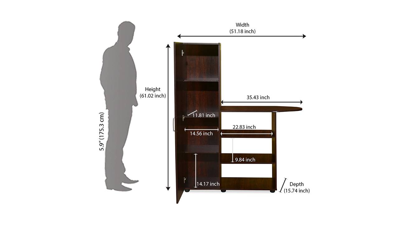 Bradford Engineered Wood Bookshelf in Walnut Finish Urban Ladder