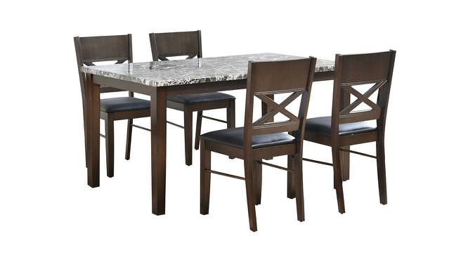 Adrian 4 Seater Dining Set (Dark Walnut, Matte Finish) by Urban Ladder - Front View Design 1 - 403486