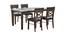 Adrian 4 Seater Dining Set (Dark Walnut, Matte Finish) by Urban Ladder - Front View Design 1 - 403486