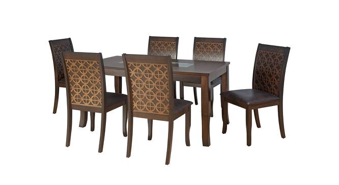 Camilla 6 Seater Dining Set (Dark Walnut, Semi Gloss Finish) by Urban Ladder - Front View Design 1 - 403587