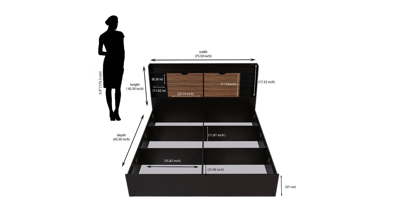 Gerald Engineered Wood King Size Box Storage Bed in Finish Urban Ladder