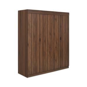 Wardrobes Design Gunter Engineered Wood 4 Door Wardrobe in Walnut Brown