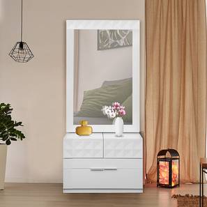 Dressing Table With Mirror Design Lennox Dresser with Mirror (White, Gloss Finish)