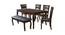 Larissa 6 Seater Dining Set with Bench (Coffee, Matte Finish) by Urban Ladder - Front View Design 1 - 404174