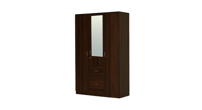 Mozart 3 Door Wardrobe with Mirror (Walnut) by Urban Ladder - Cross View Design 1 - 404261