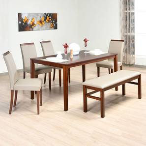 Pearl 4 seater dining set with bench cappucino lp